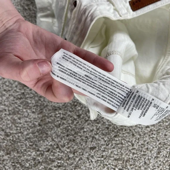 Abercrombie & Fitch Shorts Womens 8 White Denim High Rise Distressed Cutoff - Picture 4 of 9